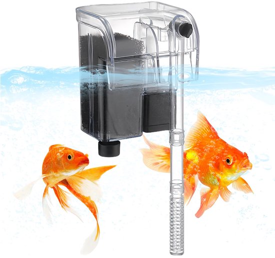 Dailygoods- Buitenfilter 250 l/u instelbaar - Wandgemonteerd Aquariumfilter - Voor 20/60-liter Aquaria - Instelbare Doorstroming - 3W Vermogen - Verbeterde Leefomgeving