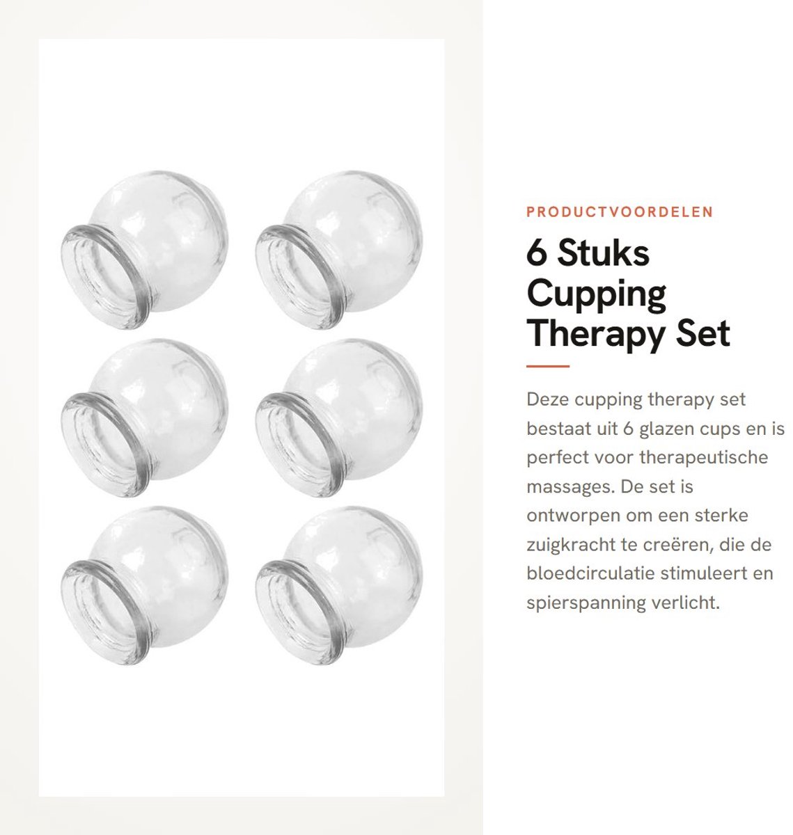 Dailygoods- Cupping Set - 6 Stuks - Duurzaam Glas - Vuurcupping - Cupping Therapie - Sterke Zuigkracht - Ondersteunt Spierherstel - Cupping Cups