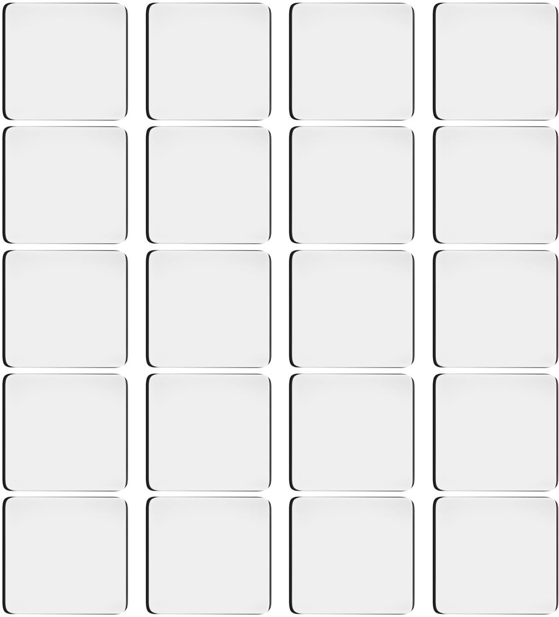 Dailygoods- Kleefpads 20 stuks - Dubbelzijdige Kleefpads - Transparant - Acryl - Supersterke Kleefkracht - 6 x 6 cm - Plakband