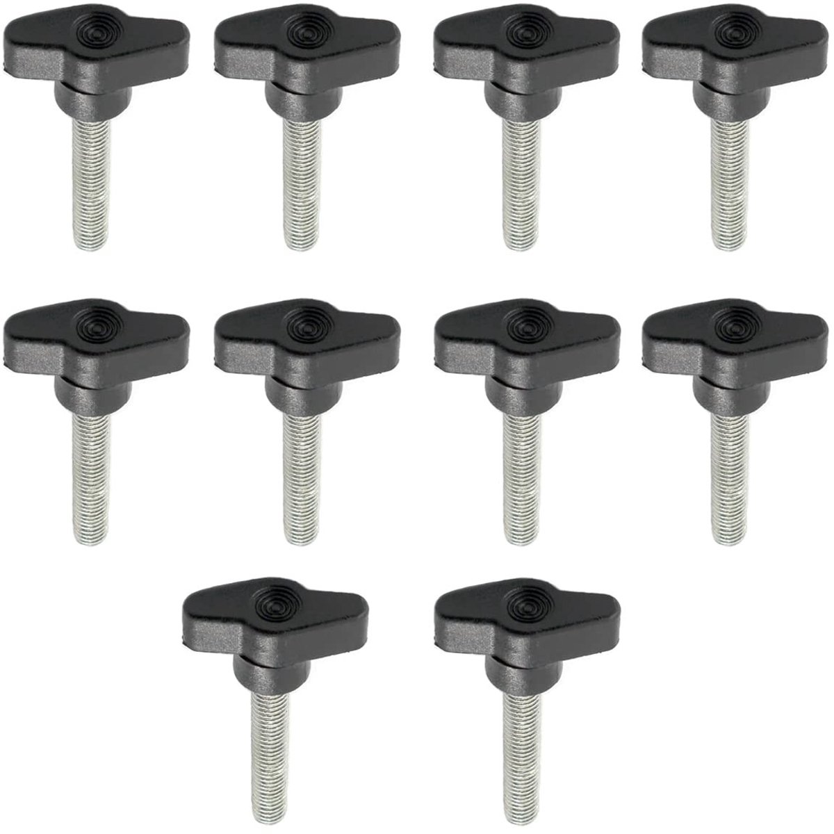 Dailygoods- Schroefknoppen 10Pcs - T-vormige Handknop - Hoogwaardig Koolstofstaal - Anticorrosie - Duurzaam Kunststof - Diameter 36mm - Handknoppen