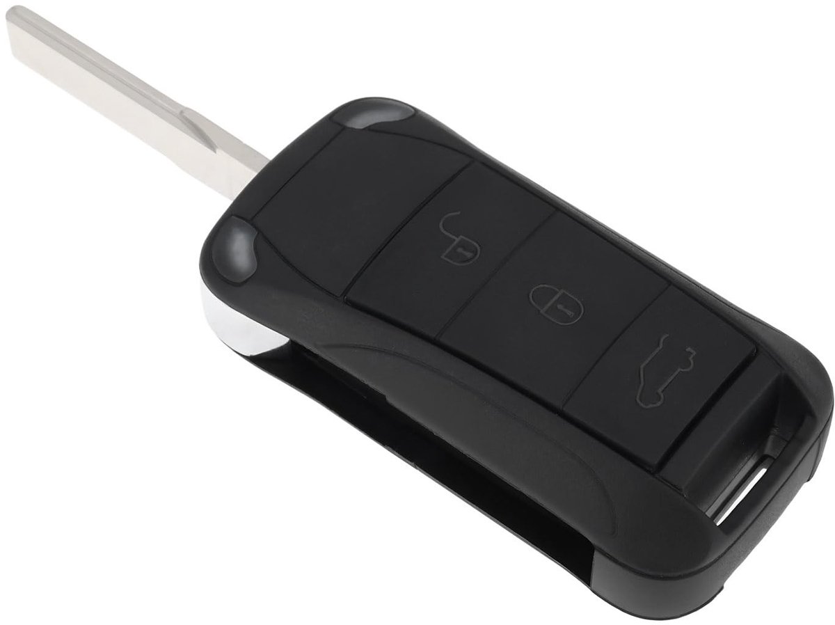 Dailygoods- Autosleutel Hoesje Antidiefstal - Behuizing - 3-Key Pack - Compatibel met Cayenne 955 9PA 2002-2010 - Duurzaam Plastic - Beschermt Elektronische Chip - Sleutelbehuizing