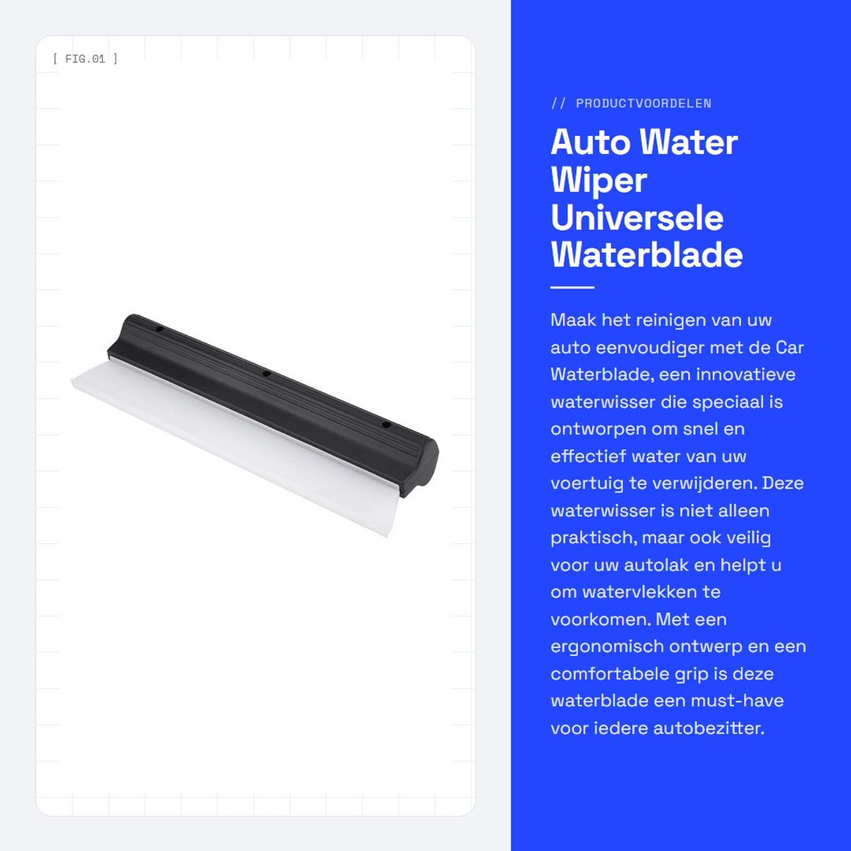 Dailygoods- Autowisser met ergonomisch handvat - Auto Wisser Trekker - Waterblade - Universele Auto Schoonmaak Tool - Zachte rand - Silicone Blad - Waterbladen