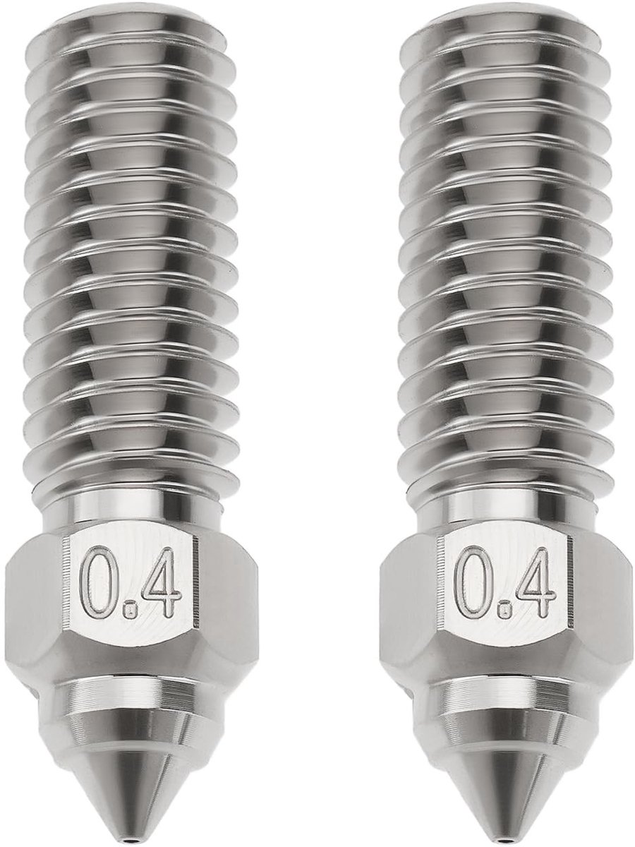 Dailygoods- 3D-printermondstuk 0,4 mm - 2 Stuks - Chroom-Zirkonium-Koper - Compatibel met Creality K1/K1 MAX - Ender 3 V3 KE/CR-10 SE/CR-M4 - Eenvoudig te installeren - Nozzle