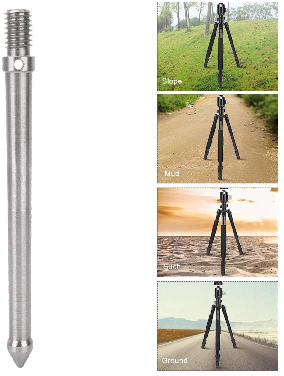 Dailygoods - Statief Grondpen - Camera Spike Mount Adapter - Duurzaam - 12cm - Camera Accessoires - Geschikt voor Fotografie - Metaal