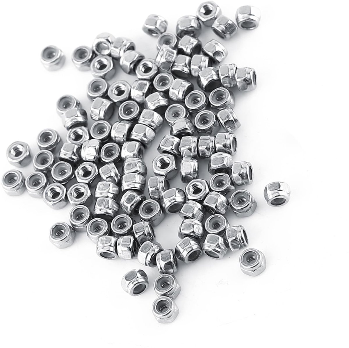 Dailygoods- Borgmoeren Zeskant - 304 Roestvrij Staal - Nylon Inzetstuk - Corrosiebestendig - Voor Buiten - Voorkomt Losraken - Moeren