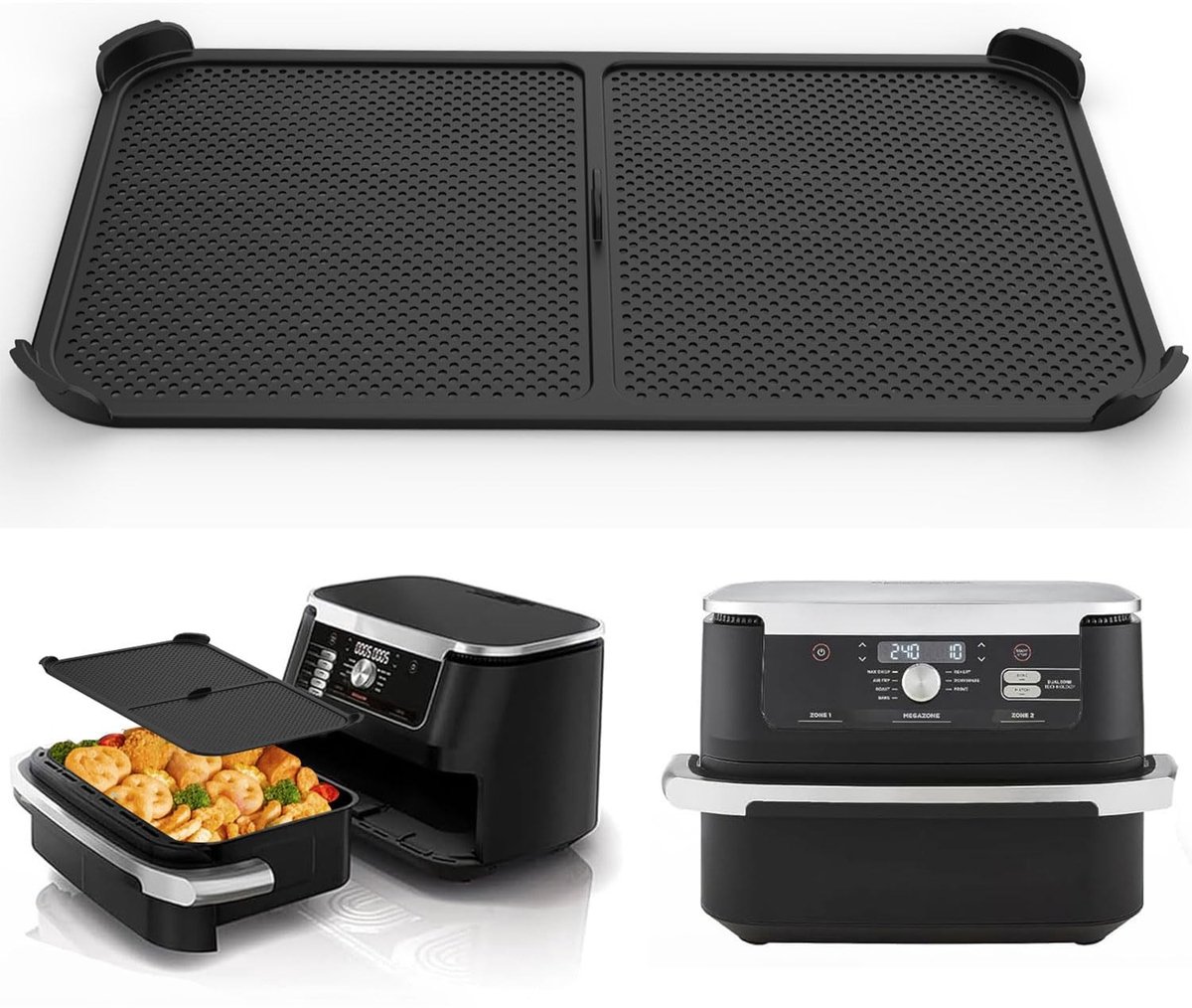 Dailygoods- Splash Guard - Antispat Grille voor Ninja Air Fryer Foodi Flex 10,4L AF500EU - Herbruikbaar - Duurzaam - Hoogwaardige Siliconen - Eenvoudige Luchtcirculatie - Air Fryer Accessoire