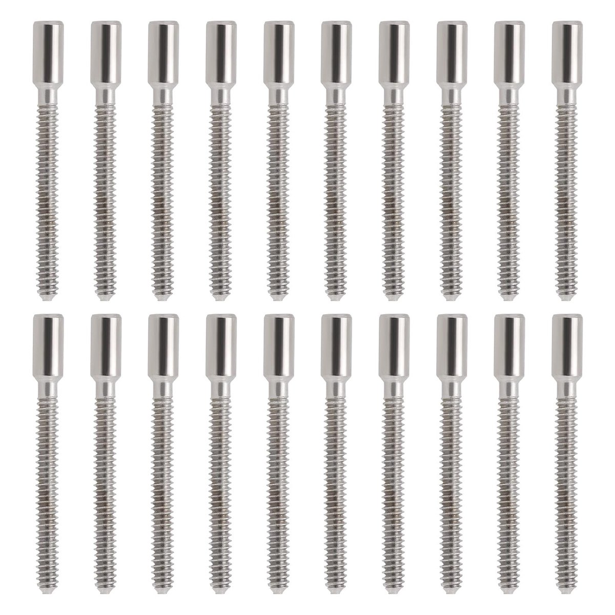 Dailygoods- Horloge Extender 20 Stuks - 0,9 mm Binnendraad - 0,9 mm Externe Schroefdraad - 11 mm Lengte - Metaal - Zilver - Horlogestang