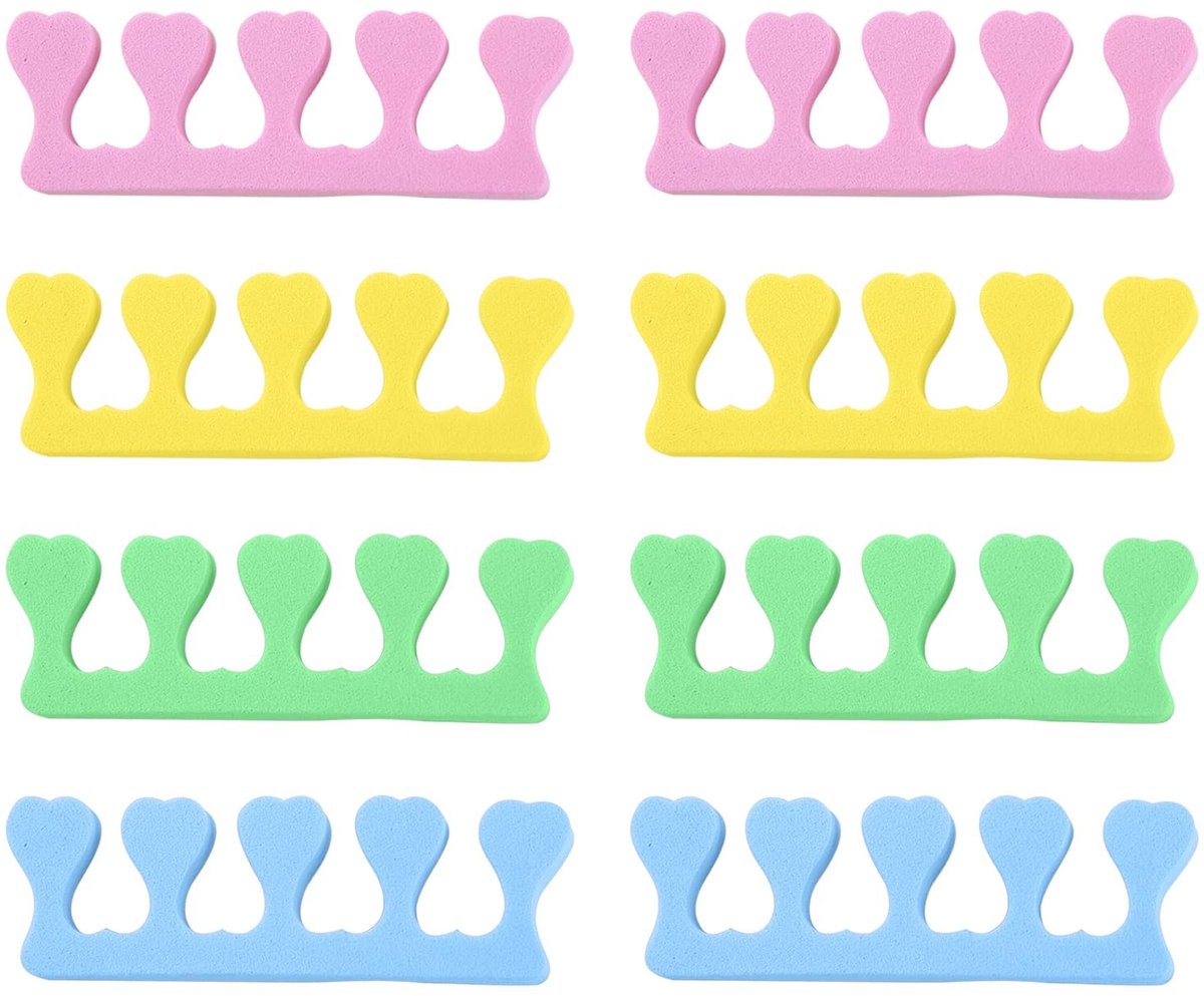 Dailygoods- Teenspreiders 8 Stuks - Zachte Schuimrubberen Vingerspreider - Nagelgereedschap - Pedicure/Manicure Tool - Herbruikbaar - Eenvoudig in Gebruik - Nagelscheider
