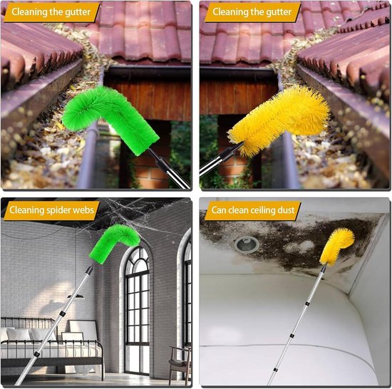 Dakgoot Reiniger - Gootborstel Telescoop - Hoge Plekken Schoonmaken - Geen Ladder Nodig - 4.3 Meter - Zwart — afbeelding 5