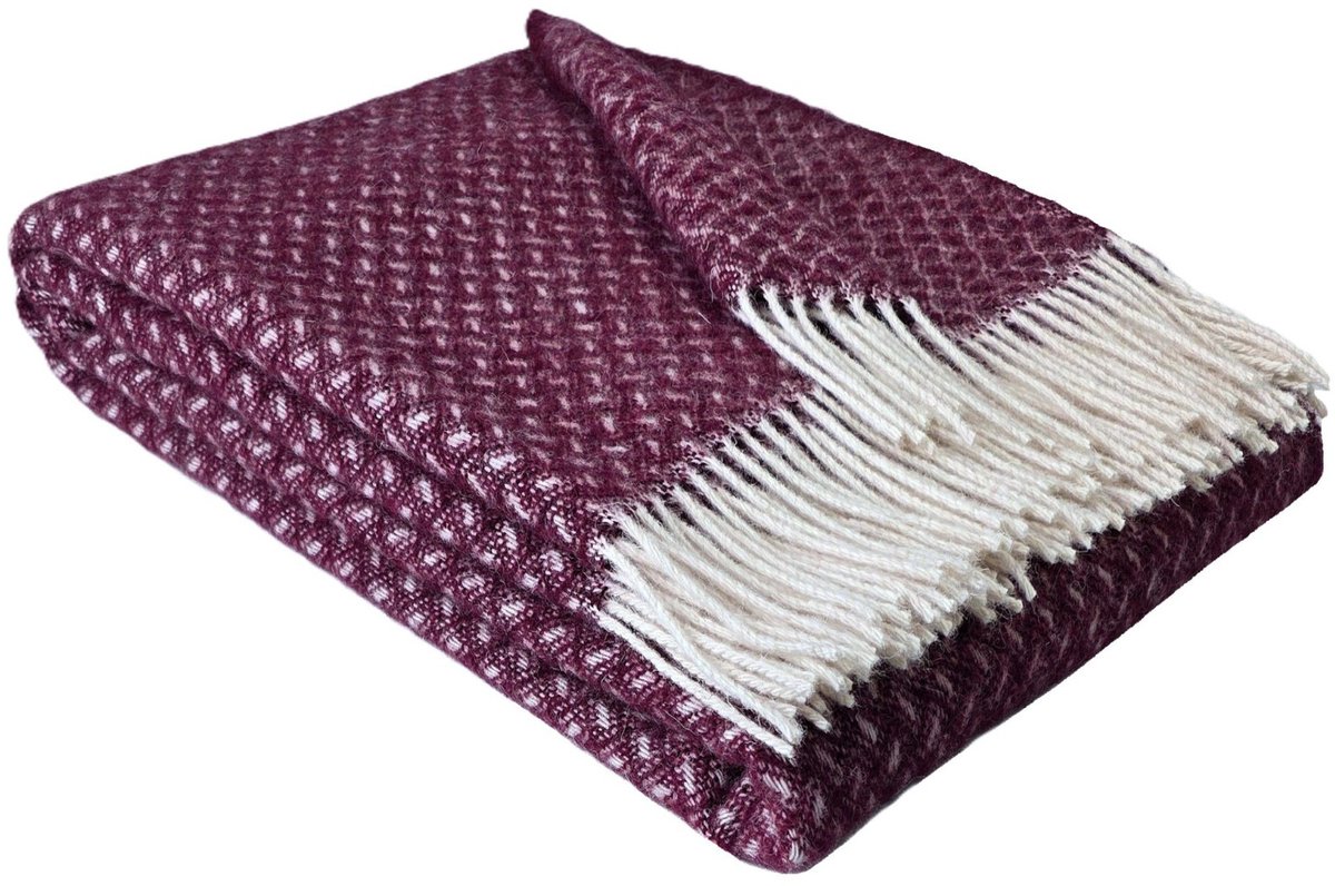 WOOOL Plaid - NORD (Rood) - 140x200cm - 100% Wol - 350gm/2