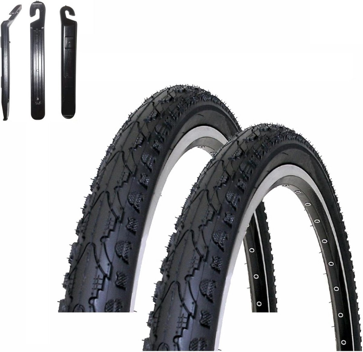Fietsbanden - Banden - Fietsen - Inclusief bandenlichters - 16 inch - Zwart