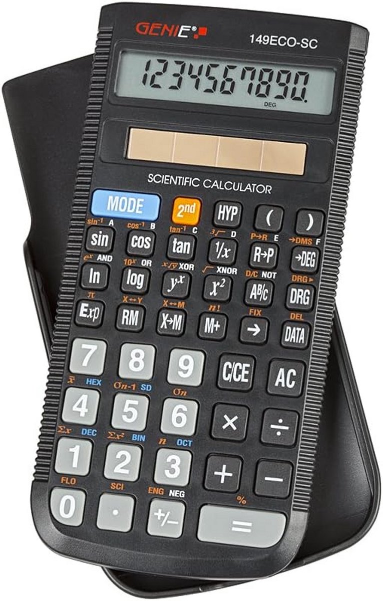 Wetenschappelijke Rekenmachine - Schoolrekenmachine - Studie en Werk - Op Zonne-energie - 10 Cijferig Display - Zwart