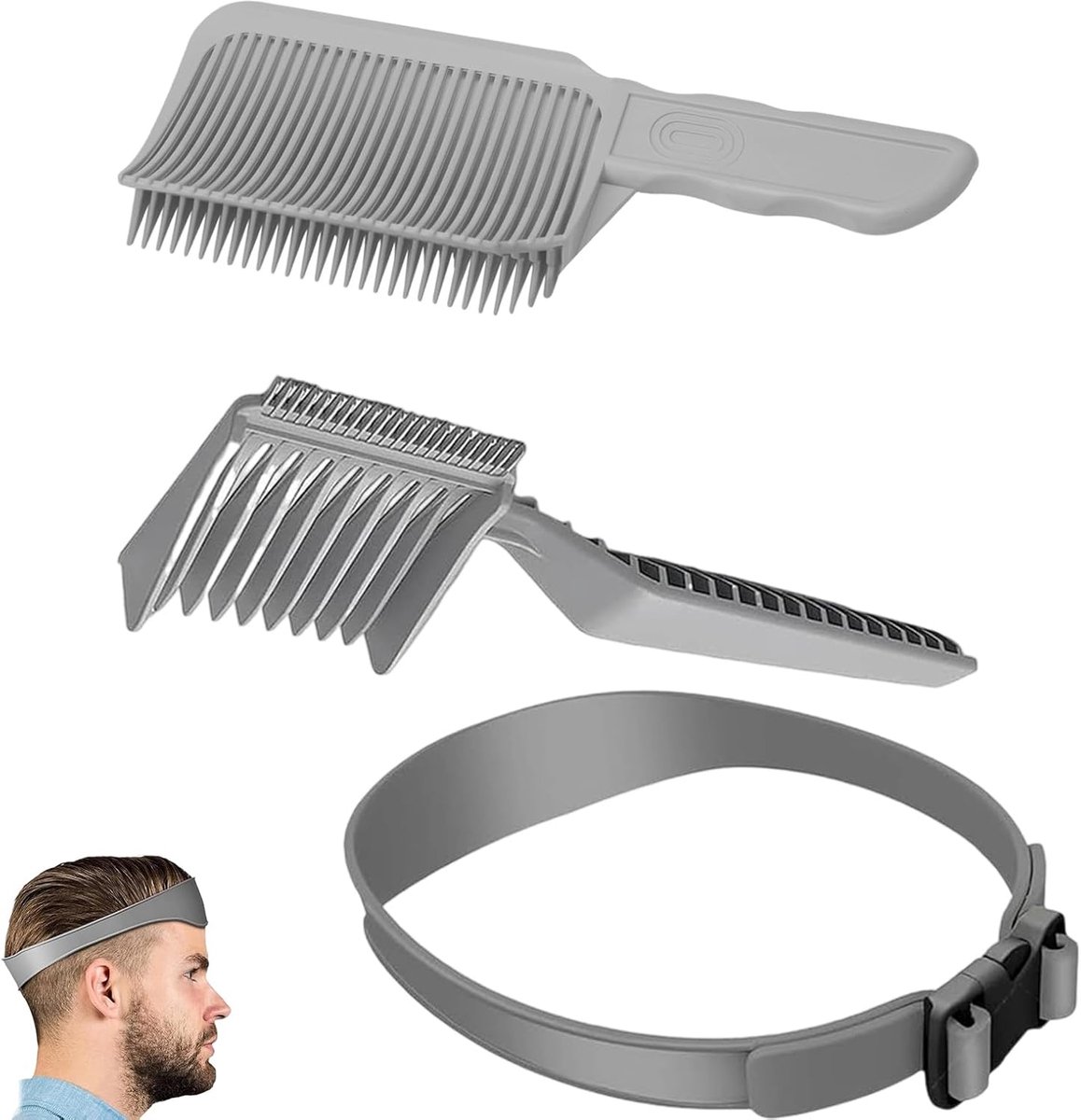 Haarkam Set - Kapperskammen Positionering - Haar Styling - Ergonomisch Handvat - 3 Stuks - Grijs