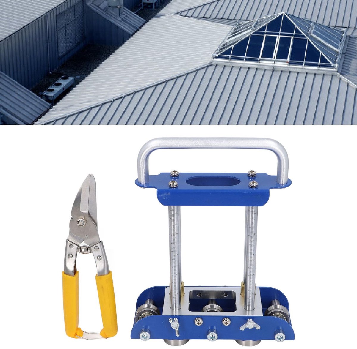 Dailygoods- Rolbuiger Drie-station - Plaatwerk Kraalrol - 0-90° Hoeken - Dakplaatbuiggereedschap - Voor Metalen Dakbedekking - Veilig Ontwerp - Randroller