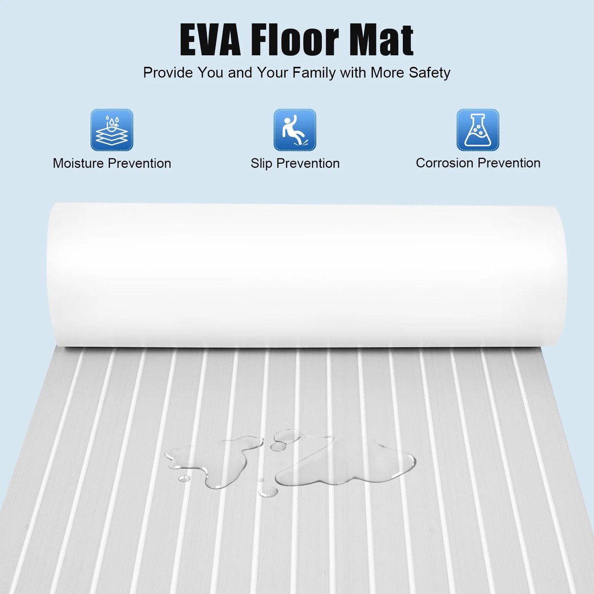 Dailygoods 240×90x0.6cm EVA Foam Faux Teak Boot Dek Mat Decking Vel Jacht Vloeren Anti Slip mat Zelfklevende Voertuig Pa