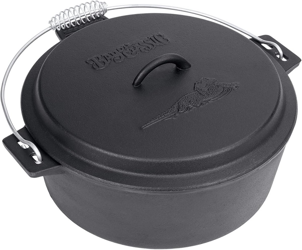 Gietijzeren Kippenfriteuse met Dutch Oven Deksel - 10 Kwart - Ideaal voor Frituren en Stoofpotten