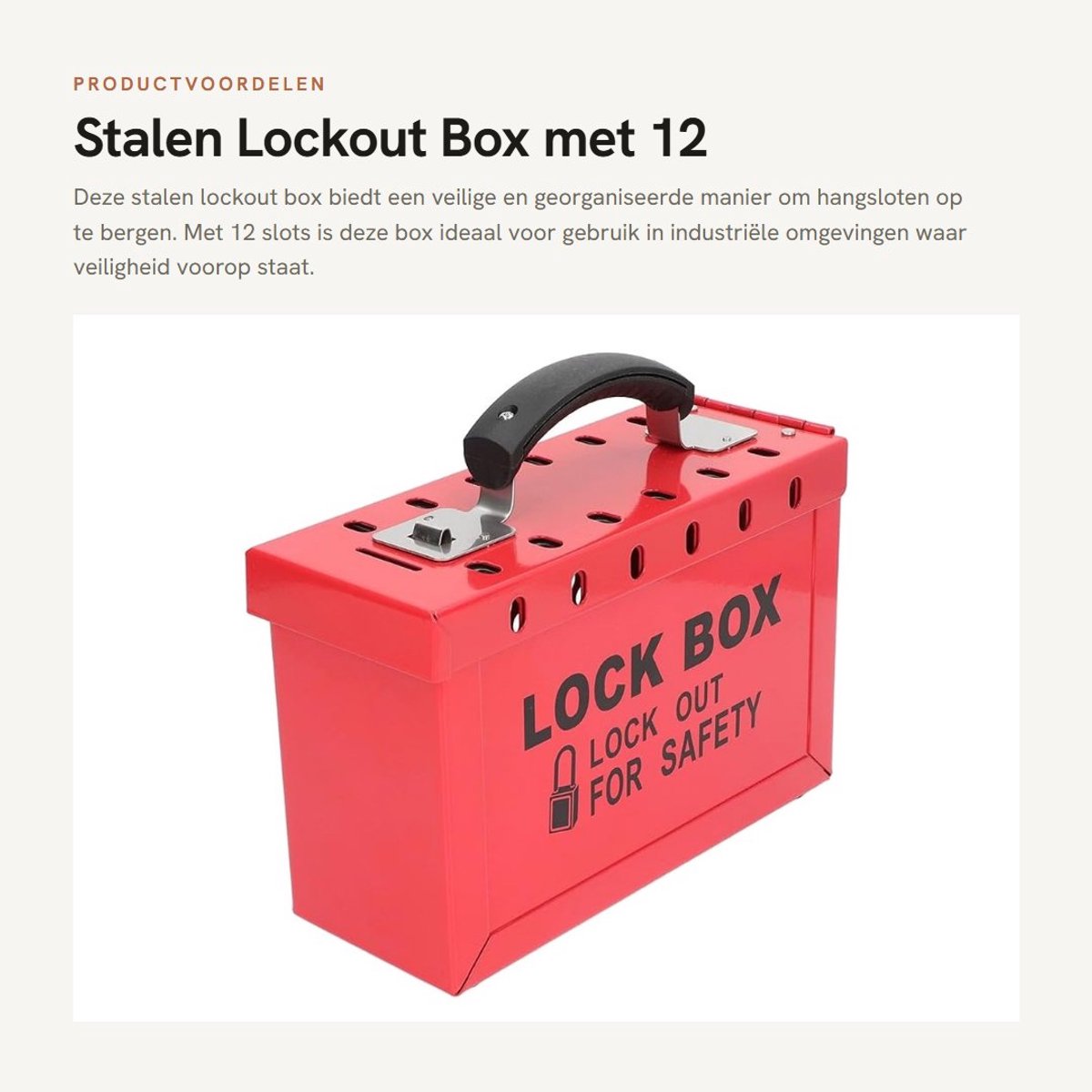 Dailygoods- Lockout Box Duurzaam - 12 Slots - Stalen Plaat - Hangslot Station - Veiligheidshangslotrek - Vochtbestendig - Hangslotstation