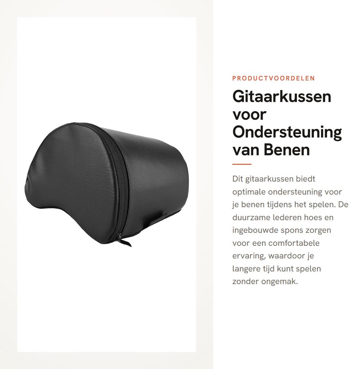 Dailygoods- Gitaarkussen Duurzaam - Lederen Hoes - Ingebouwde Spons - Ondersteuning - Muziekinstrumenten Accessoires - Gitaristen - Gitaarsteun
