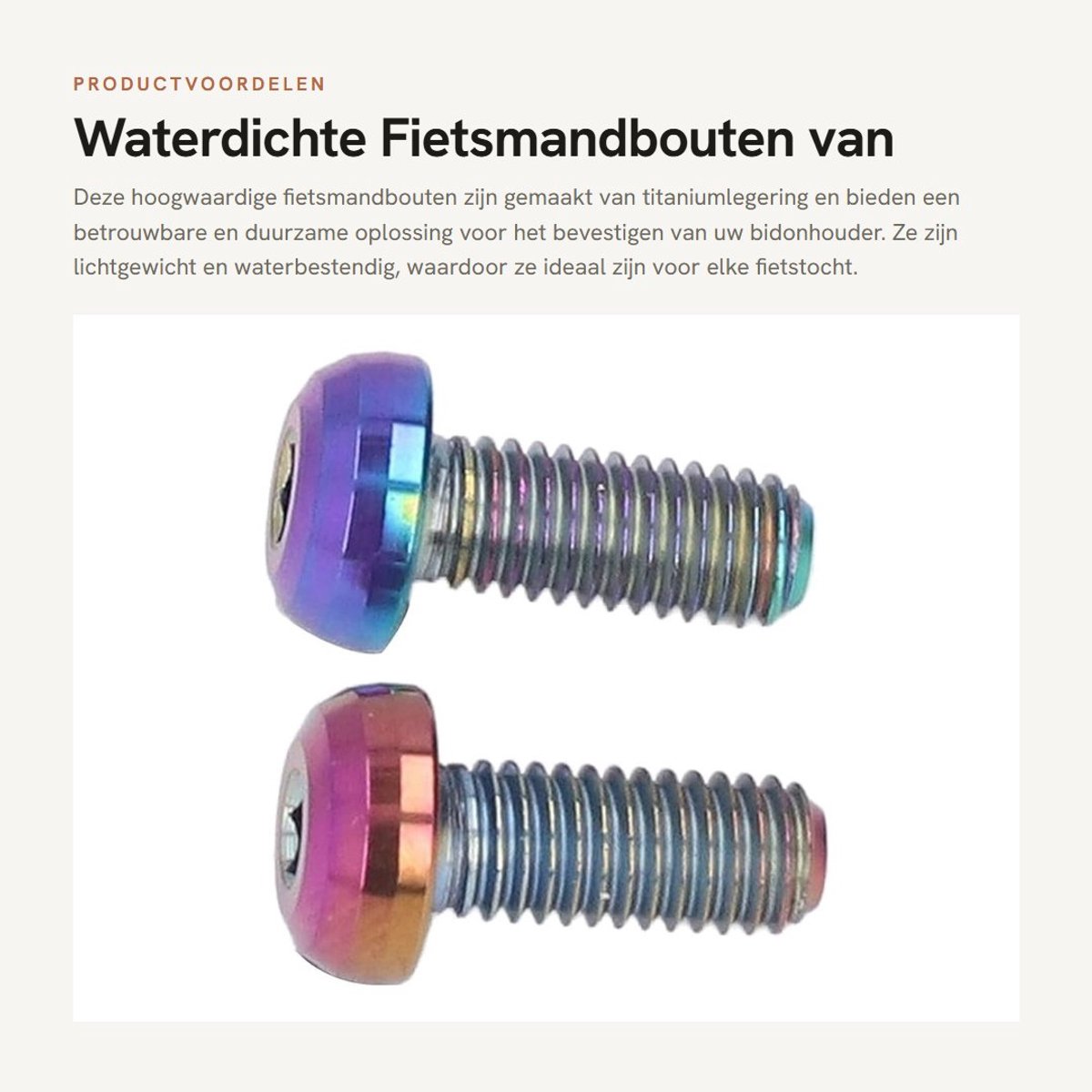 Dailygoods- Fietsmandbouten Titaniumlegering - Waterdicht - Bevestigingsbouten - Bidonhouder - Fietsen - Duurzaam