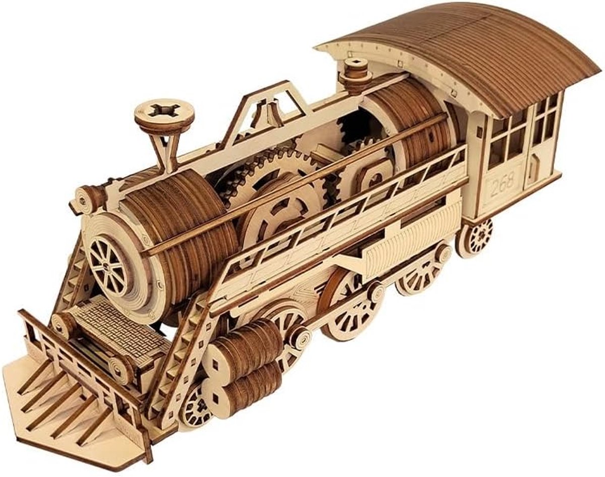 Houten Puzzel - Mechanisch Model - Creatief Bouwen - Zonder Lijm - 396 Delen - Natuurlijk Hout