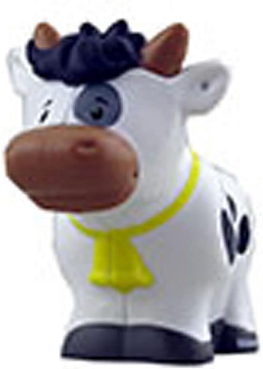 Vervangend Koe Figuur - Dierenfiguur Boerderij - Spelen en Leren - Realistisch Geluid - 5 cm - Zwart Wit