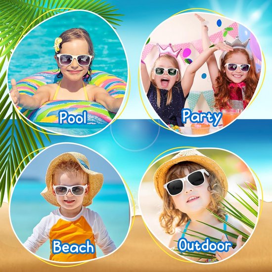 8x Kinderzonnebrillen Set Feestartikelen Zomer Strand Cadeau Trakktaties van Merkloos — afbeelding 5