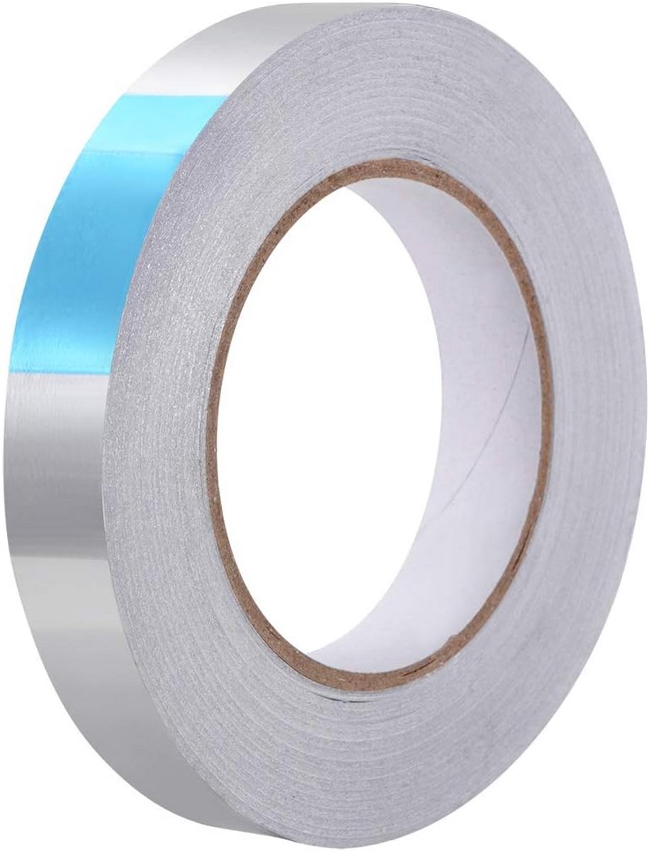 Aluminiumfolie Tape - Hittebestendige Tape - Isoleren van Leidingen - Eenzijdig Zelfklevend - 50 mm x 20 m - Zilverkleurig