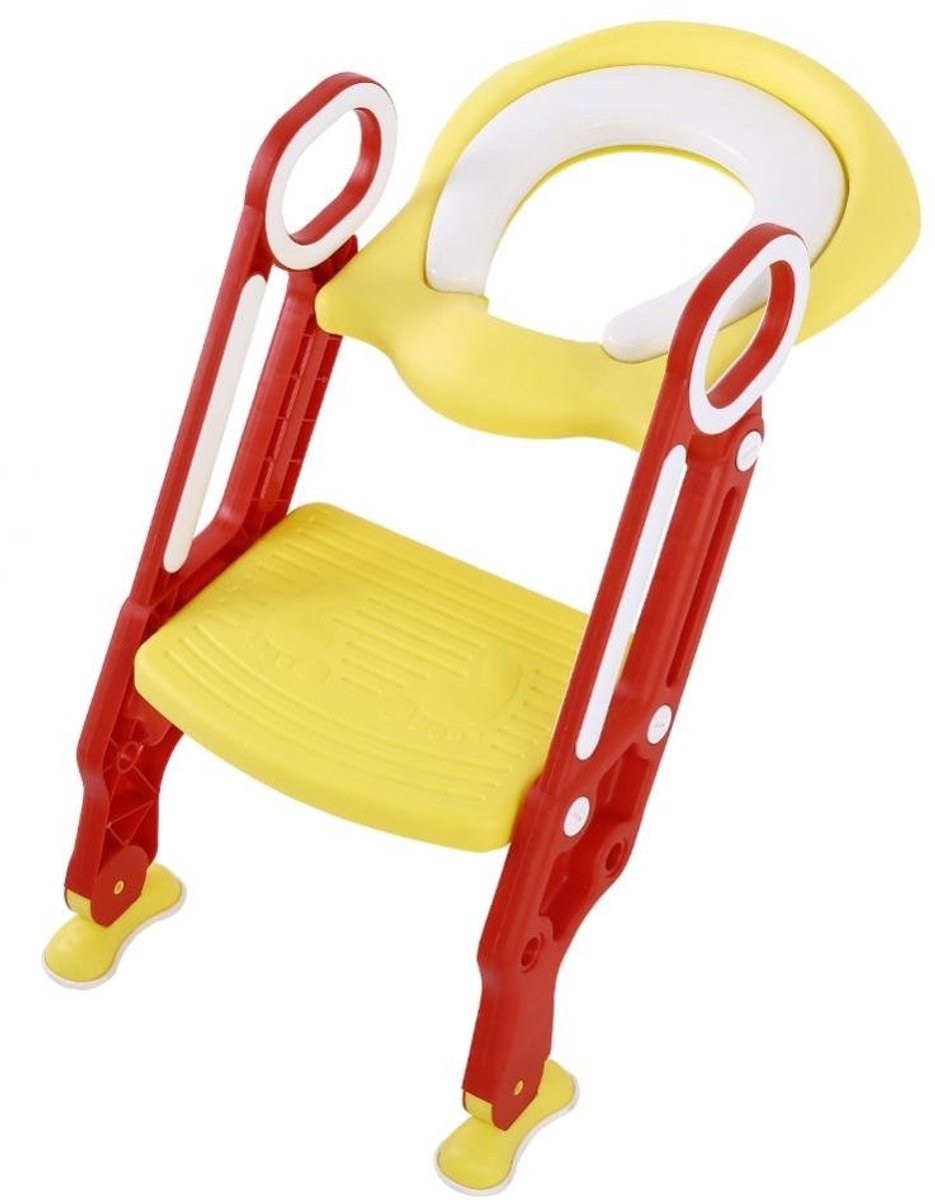 Dailygoods - Baby Toilet Ladder - Potty Trainer - Veilig en stabiel - Rood - Toilettraining - Geschikt voor jongens en meisjes - Modern ontwerp