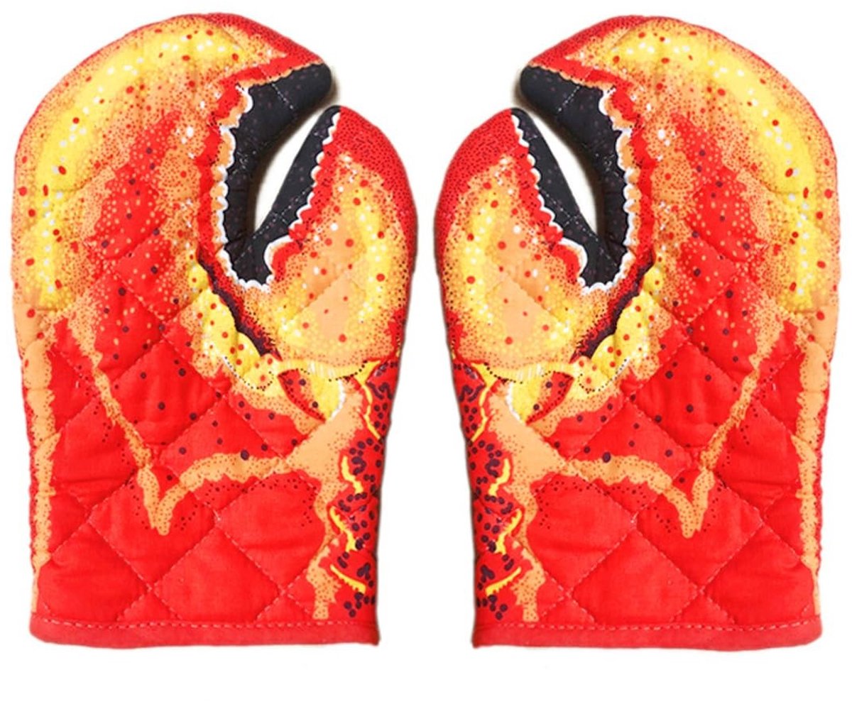 Dailygoods- Ovenwanten Hittebestendig - Krabklauw Ontwerp - Katoenen Ovenwanten - Keukenhandschoenen - Comfortabel - Perfect voor Bakken/Koken