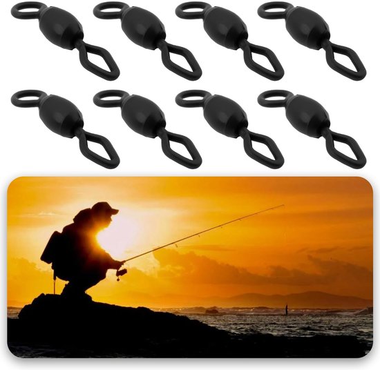 Vissen Swivels - Ronde Ruit - 100 stuks - Zwart - Zeekarper - Zoetwater - Geschikt voor Vissen - 14mm van VISSEN — afbeelding 3