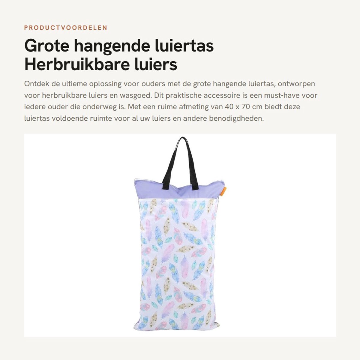 Dailygoods- Luiertas Groot - Hangende Stof - Herbruikbare Luiers - Natte/Droge Opbergtas - Vriendelijk Ontwerp - Professionele Service - Luiertasje