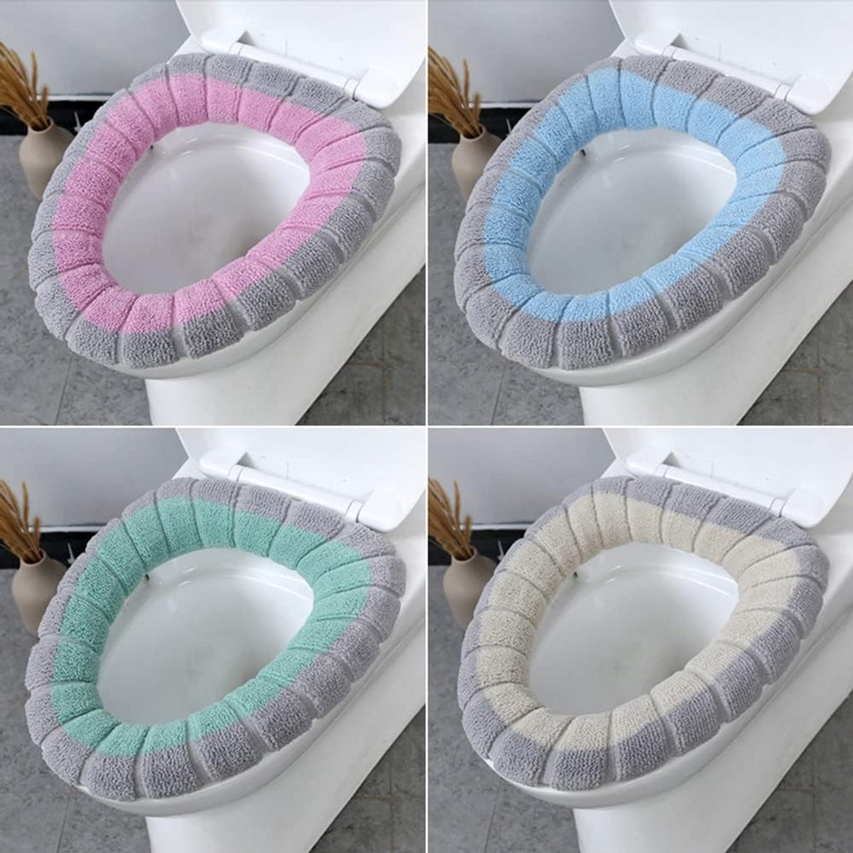 Toilet Bril Hoezen - Toiletzitting Warmer - Comfort Verhogend - Zonder Koude Schokken - 4 stuks - Multi