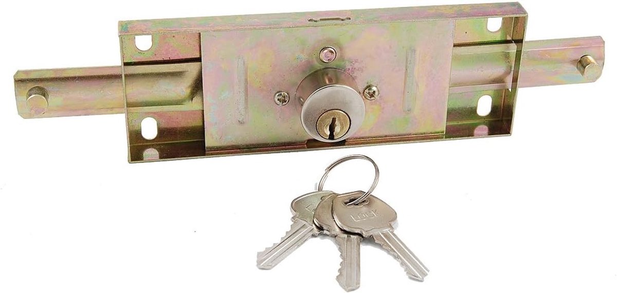 Roldeur Deurslot - Metaal Sluiting - Garage Beveiligen - Sleutel Ontgrendelen - 233 cm Lengte - Zilverkleurig
