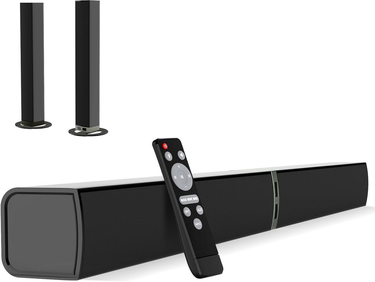 Soundbar voor tv - Audio speaker - Thuisbioscoop ervaring - Afneembaar splitontwerp - 32 Inch - Zwart