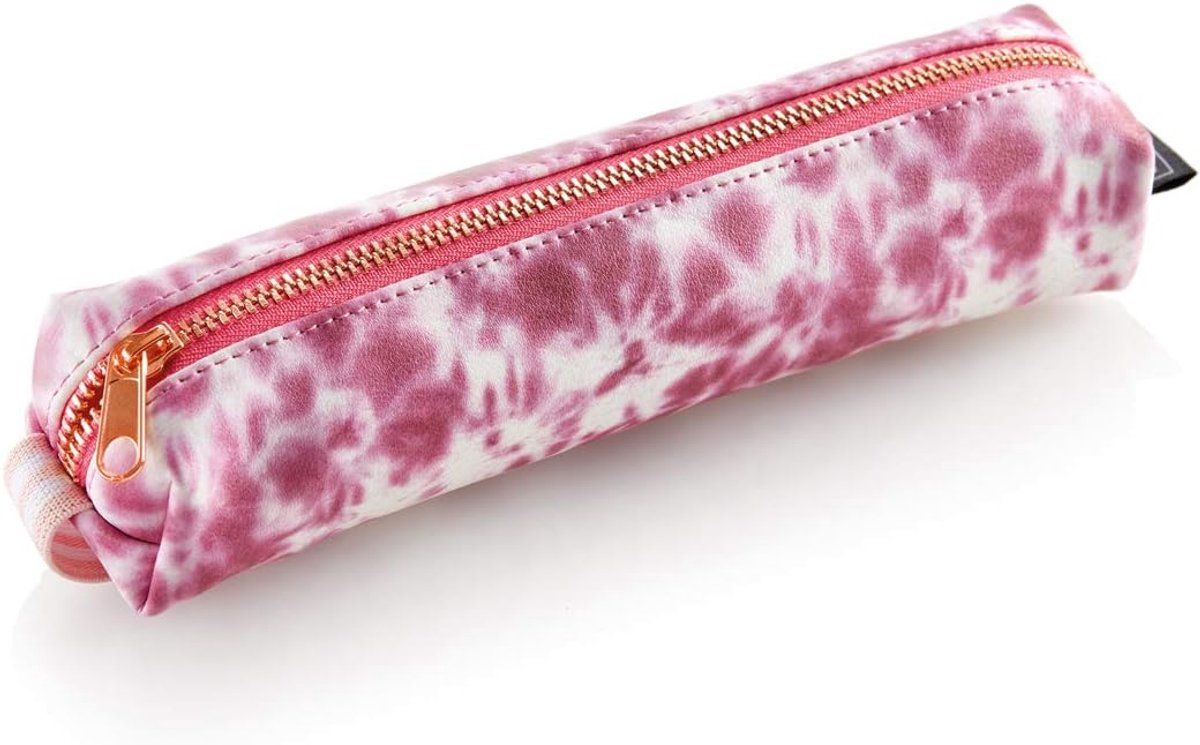 Mini etui - Pennendoosje Opbergvak - Bureau Organisatie - Met elastische band - 19 cm - Paars