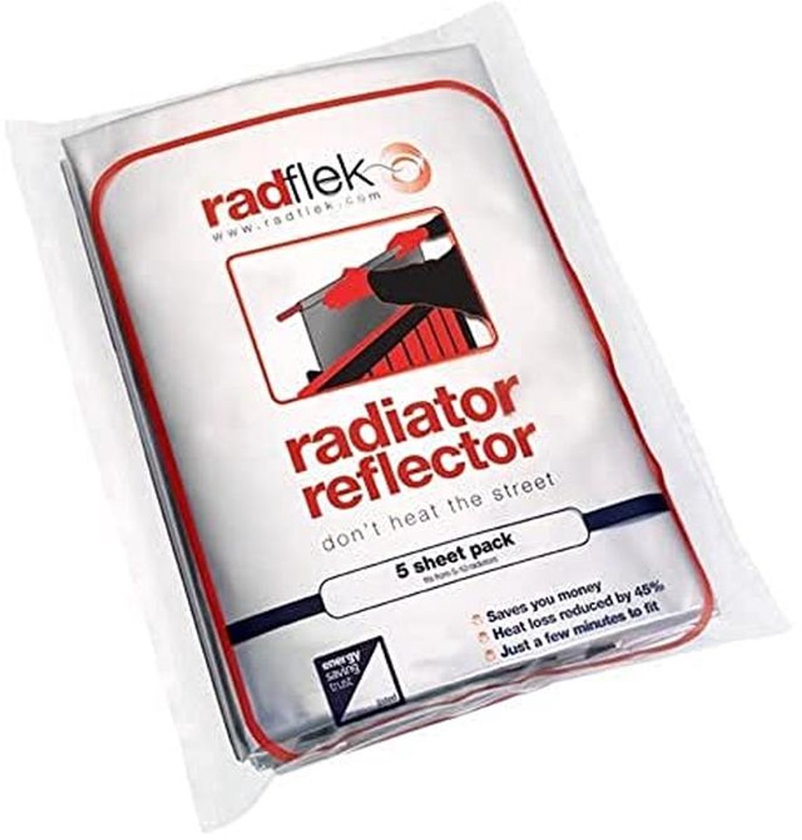 Radiator Folie - Warmte Reflectie - Energie Besparen - 95% Warmte Terug - 5 Vel - Zilver