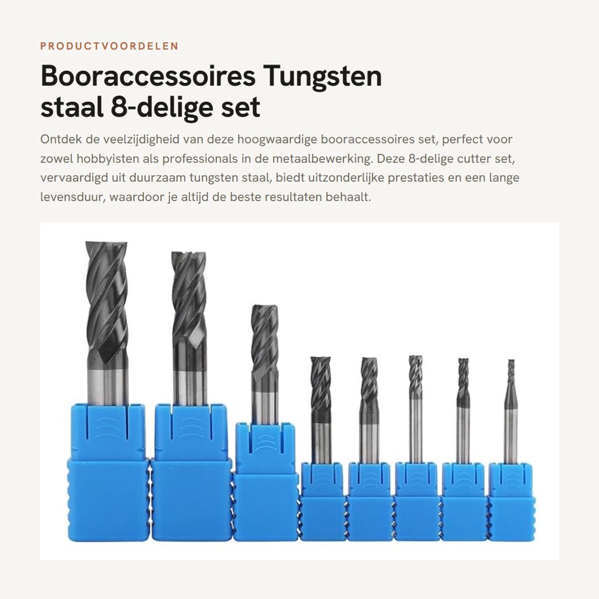 Dailygoods- Schachtfreesset 8mm - 8 Stuks - Hardmetalen Freesgereedschap - Voorbewerken van Hout - Geschikt voor Aluminium/Koper - Coating voor Vermindering Gereedschapswissel - Freesset