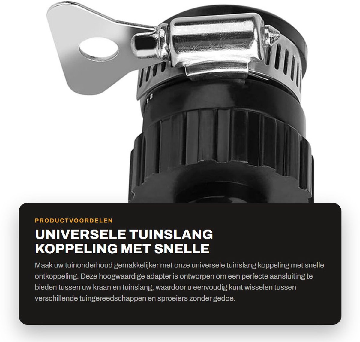 Dailygoods - Universele Tuinslang Koppeling met Snelle Ontkoppeling - RVS Tuinadapter voor Tuinslangen