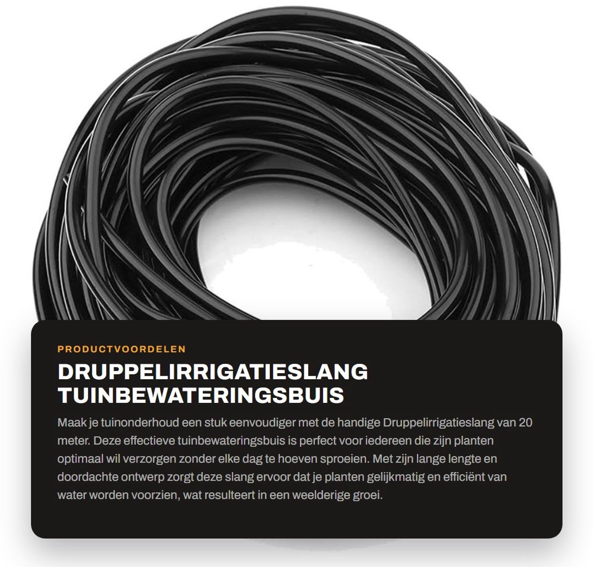 Dailygoods- Druppelirrigatieslang 20 meter - Tuinbewateringsbuis - Verdeelbuis - Tuinirrigatiesysteem - Tuinslang - Irrigatie systeem