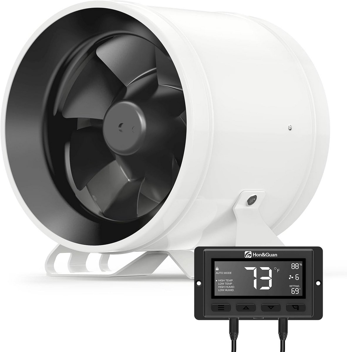 Ventilator met Controller - Afzuigventilator Inline Fan - Luchtcirculatie Optimaliseren -