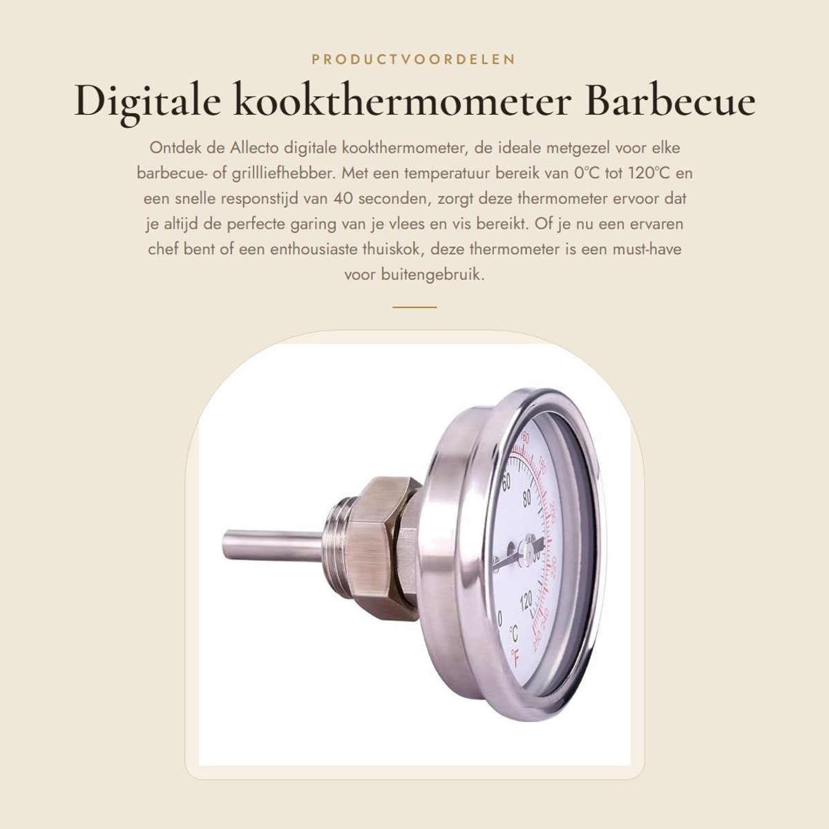 Dailygoods - Digitale kookthermometer - Barbecue thermometer - Snelle temperatuurweergave - Zilver - Grill thermometer - Batterijgevoed - Geschikt voo...