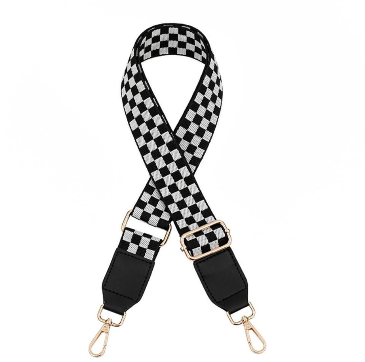 Dailygoods- Schouderriem Verstelbaar - Tassenriem 3,8 cm Breed - Polyester en Leer - Lengte 80-130 cm - Gouden Gesp - Duurzaam en Comfortabel - Tasriem