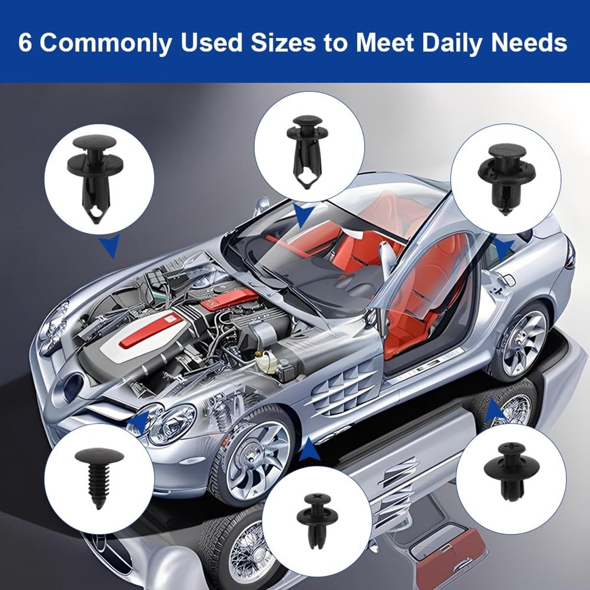 Dailygoods- Bevestigingsclips 190 Stuks - Kunststof Klinknagelset - Universele Autoclips - Deurbekleding Clips - Carrosserieclips - Duurzaam Materiaal