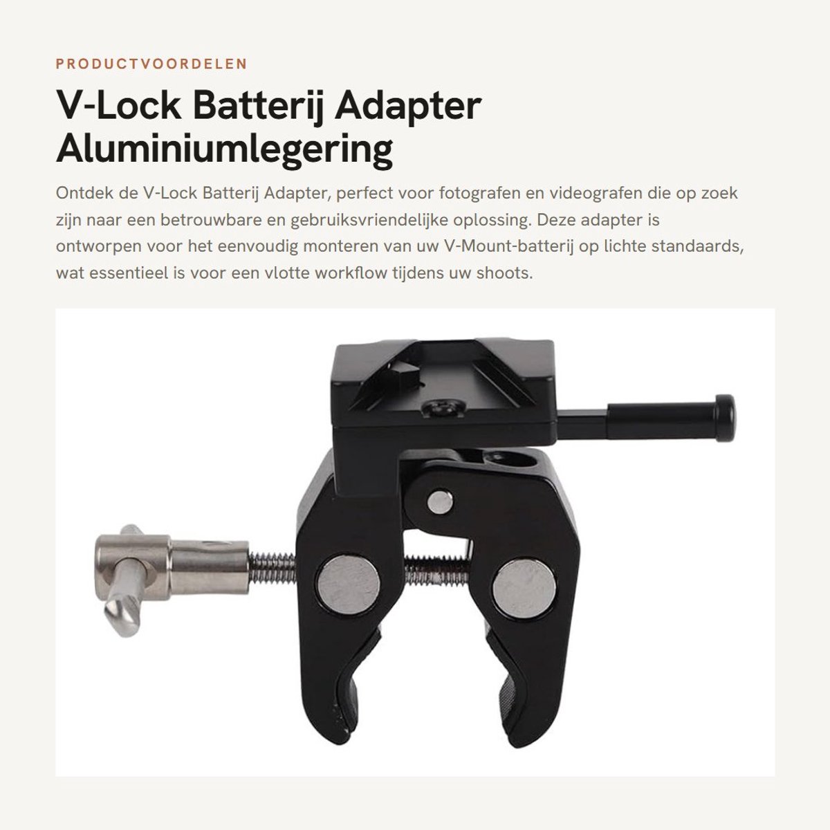 Dailygoods - V-Lock Batterij Adapter - Aluminiumlegering - Handige Montageplaat - Statief Licht Standaard - Fotografie - Voor Professionele Toepassingen