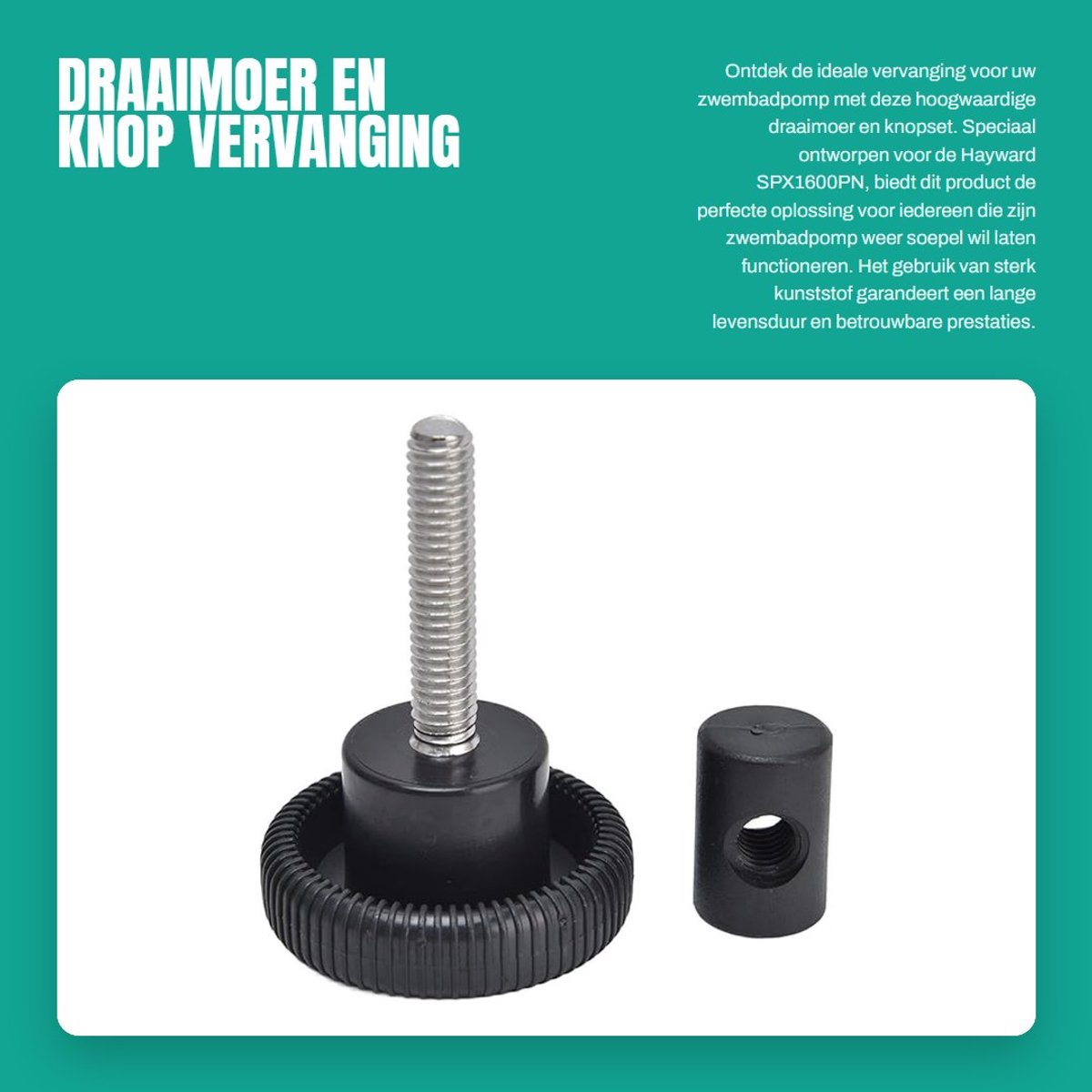 Dailygoods- Zwembadpompdekselknop Klemhandknopvervanging - Wartelmoer - Kunststof - Voor Hayward SPX1600PN - Draadmaat 7 mm - Duurzaam en eenvoudig te installeren - Zwembadaccessoire