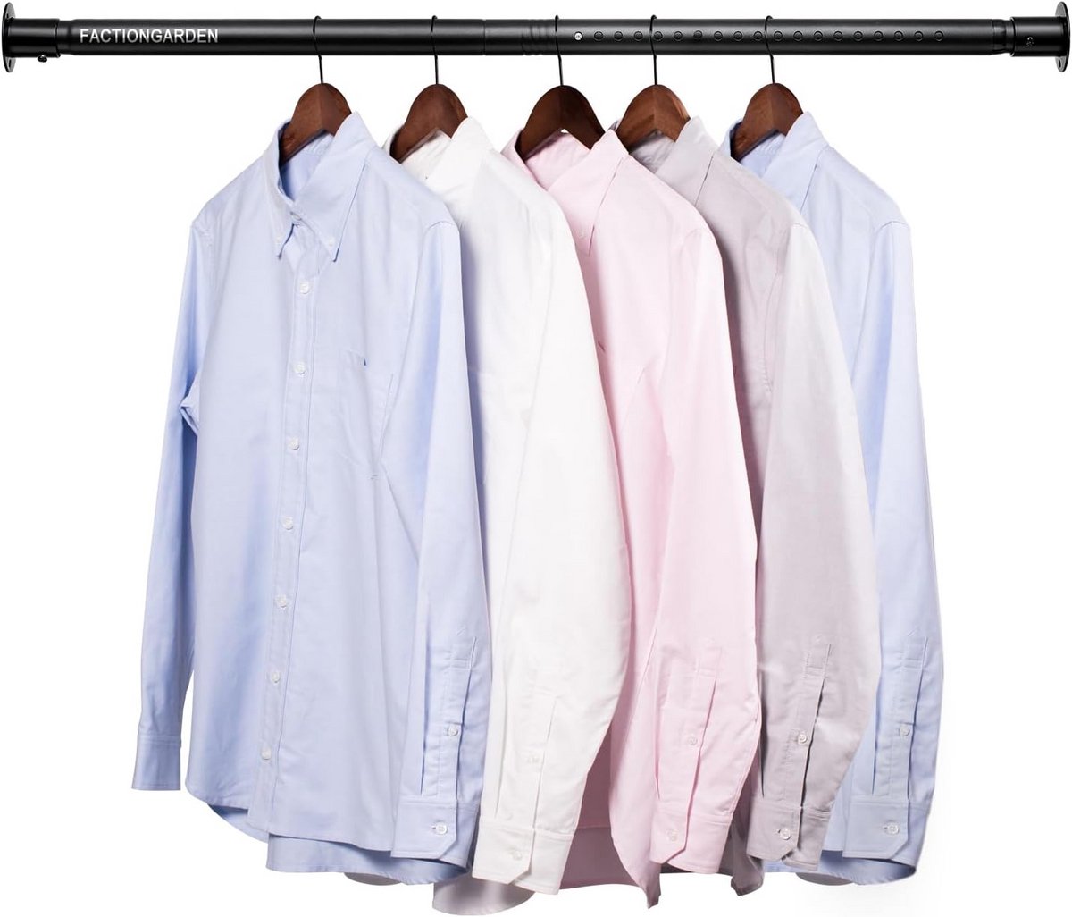 Verstelbare Kaststang - Kledingstang Kast - Kleding Ophangen - Zwaar Belastbaar - 37-105 cm - Mat Zwart