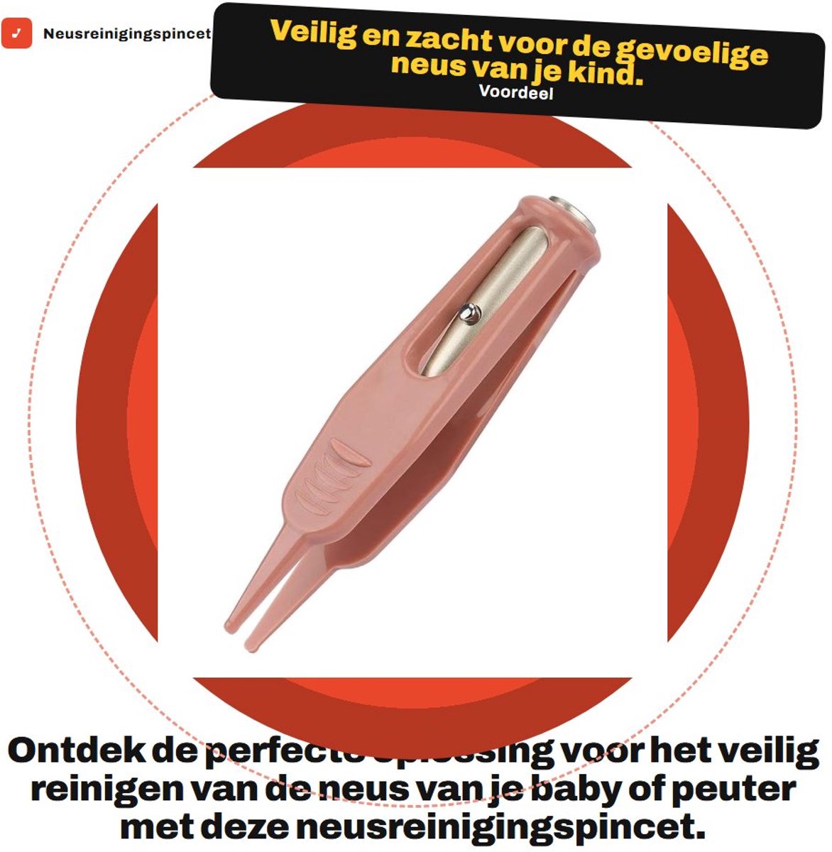 Dailygoods - Neusreinigingspincet - Baby Booger Verwijderaar - LED-lampje - Roze - Veilig voor baby's - Handig voor ouders - Perfect voor thuisgebruik