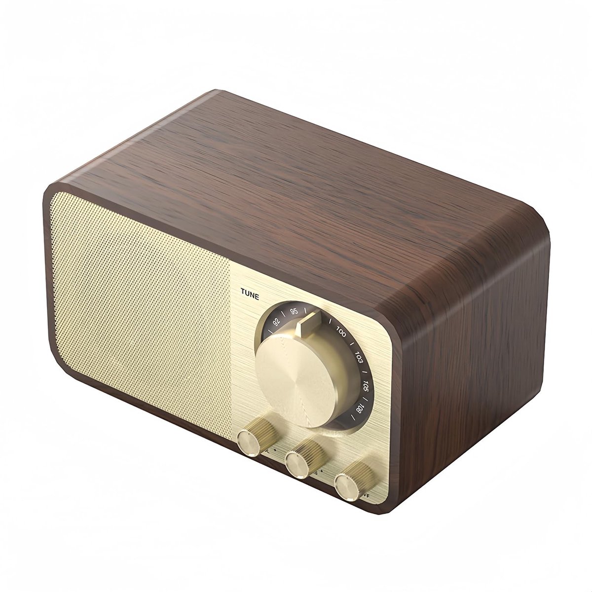 Dailygoods - Draagbare vintage radio - Bluetooth radio met AUX/USB - Compact formaat - Retro design - Kofferradio voor keuken en slaapkamer - 5W luids...