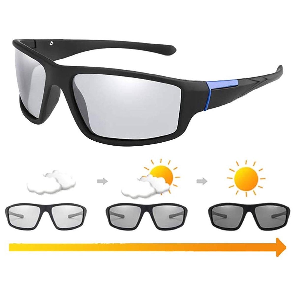Dailygoods- Zonnebril Gepolariseerd - UV400 Bescherming - Lichtgewicht - Sport Zonnebril - Fietsen/Autorijden - Krasbestendig - Ultralicht 23 g/paar - Sportzonnebril