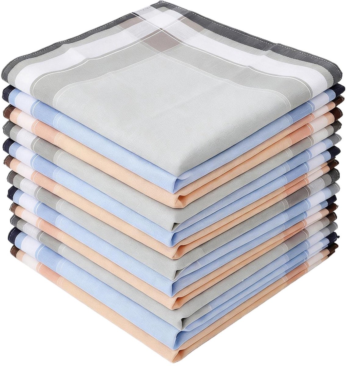 Dailygoods- Zakdoeken 12 stuks - Herbruikbaar 100% katoen - Zacht en absorberend - 40 x 40 cm - Duurzaam en milieuvriendelijk - Elegant design - Doekjes